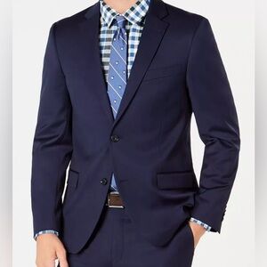 TOMMY HILFIGER Modern Fit Wool Suit Jacket Navy Blue 38 Short -NWOT